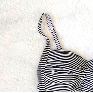 White & Black Striped Bikini